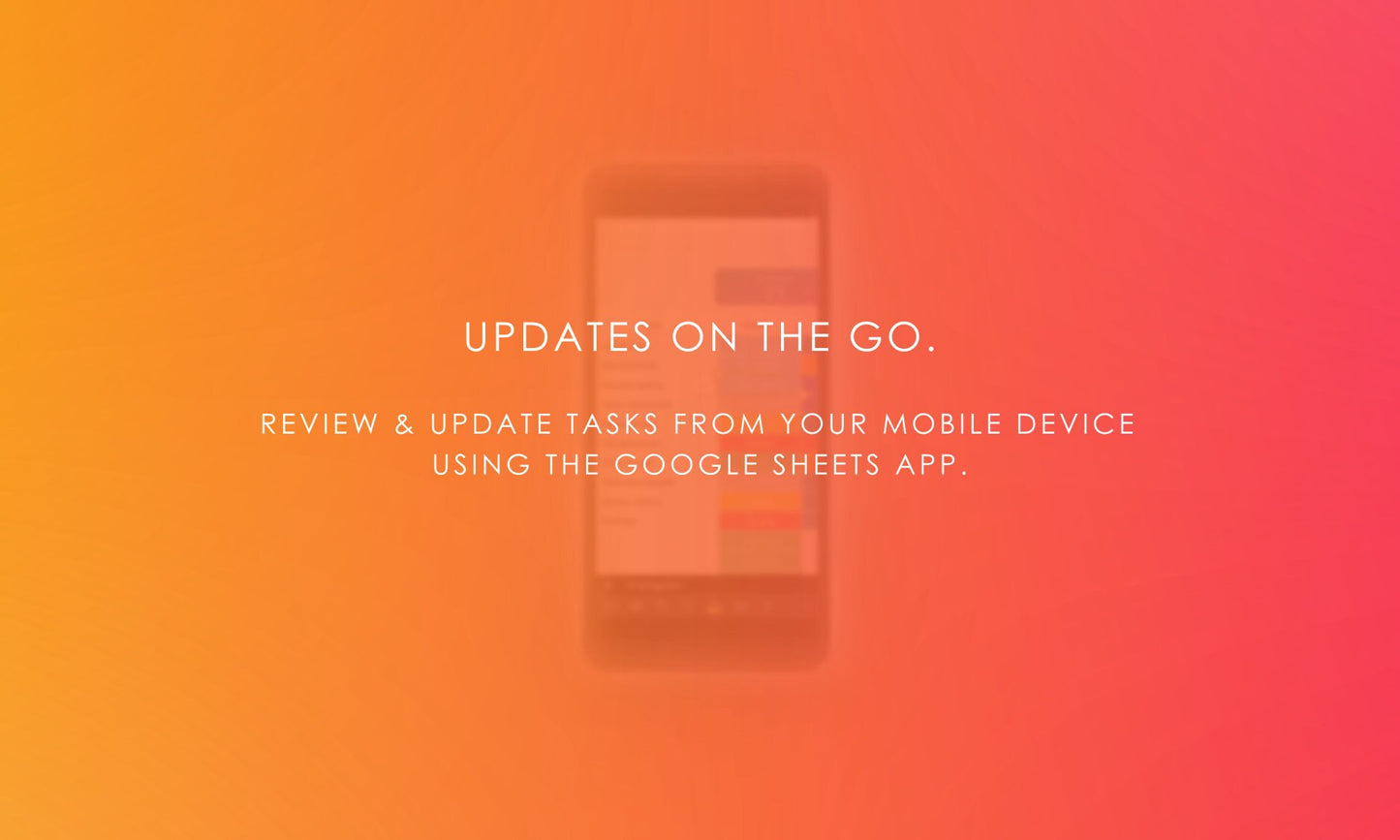 Mobile Employee Project Planner: Review & Update Tasks on Google Sheets App