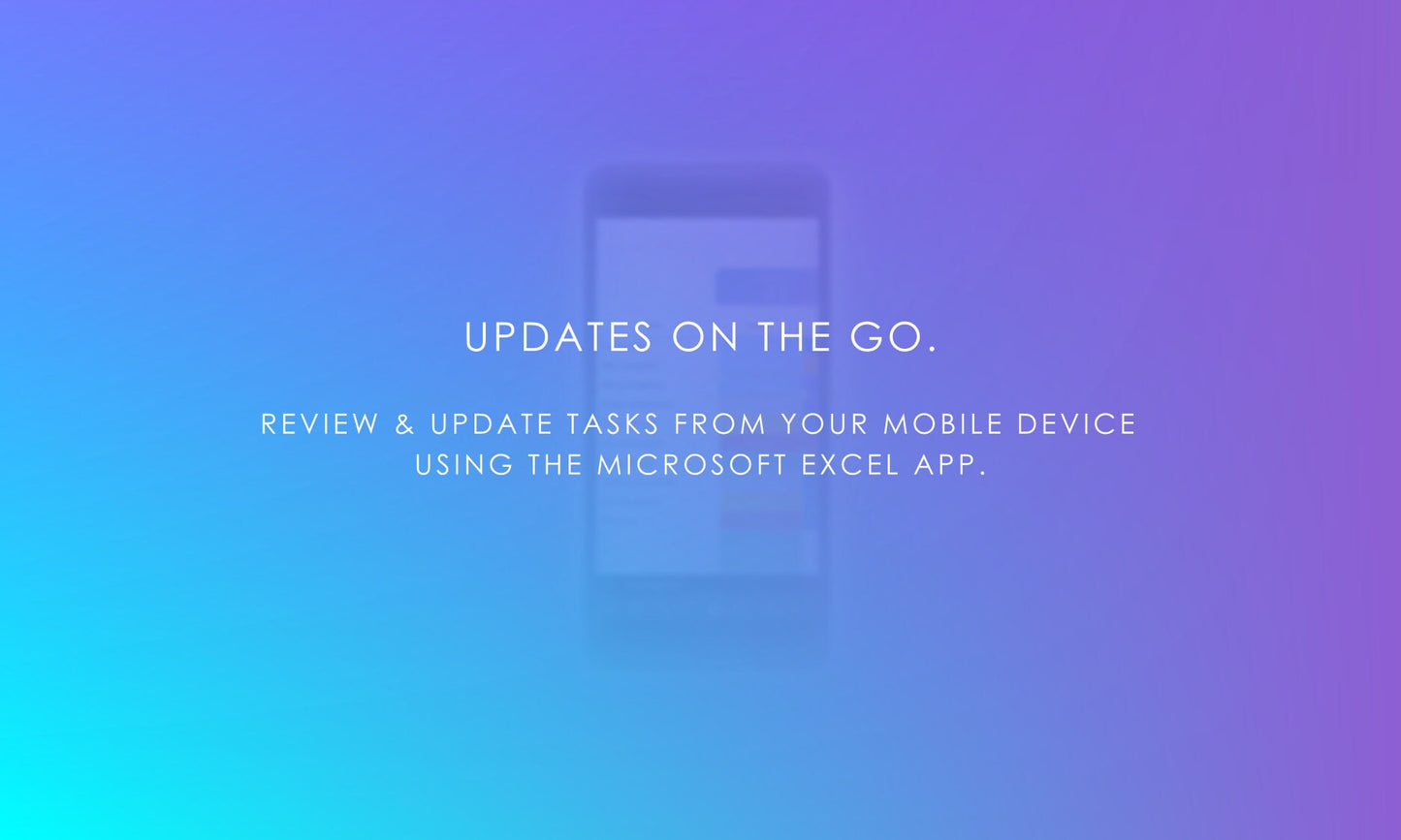 Mobile Renovation Planner Spreadsheet: Update Tasks on Excel App