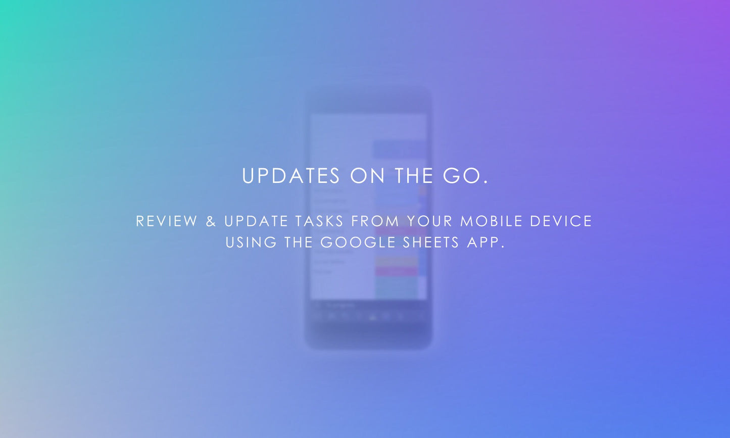 Mobile Meeting Minutes Template: Review & Update Tasks on Google Sheets App