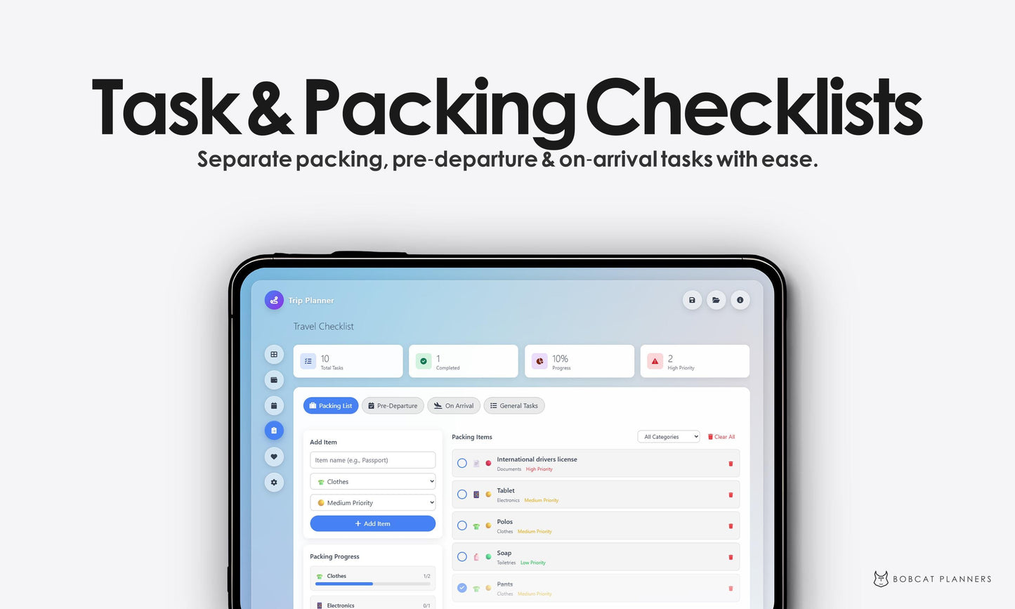 Trip Planner Travel Itinerary Budget Tracker Checklist Packing List Digital Download PDF