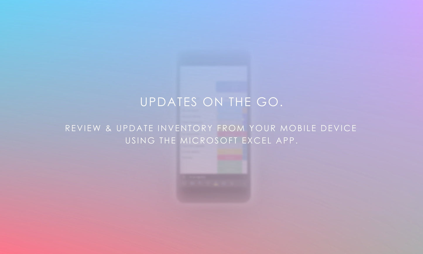 Mobile Inventory Tracker: Review & Update Inventory on Excel App.