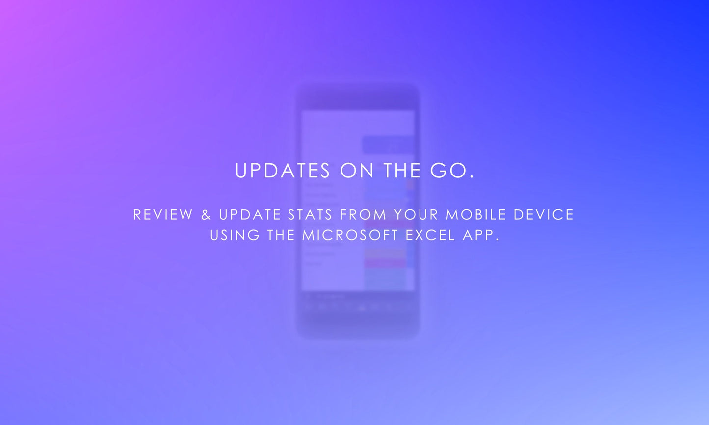 Inbound call tracker mobile access, blurred smartphone showing Microsoft Excel app, review and update call stats on the go.