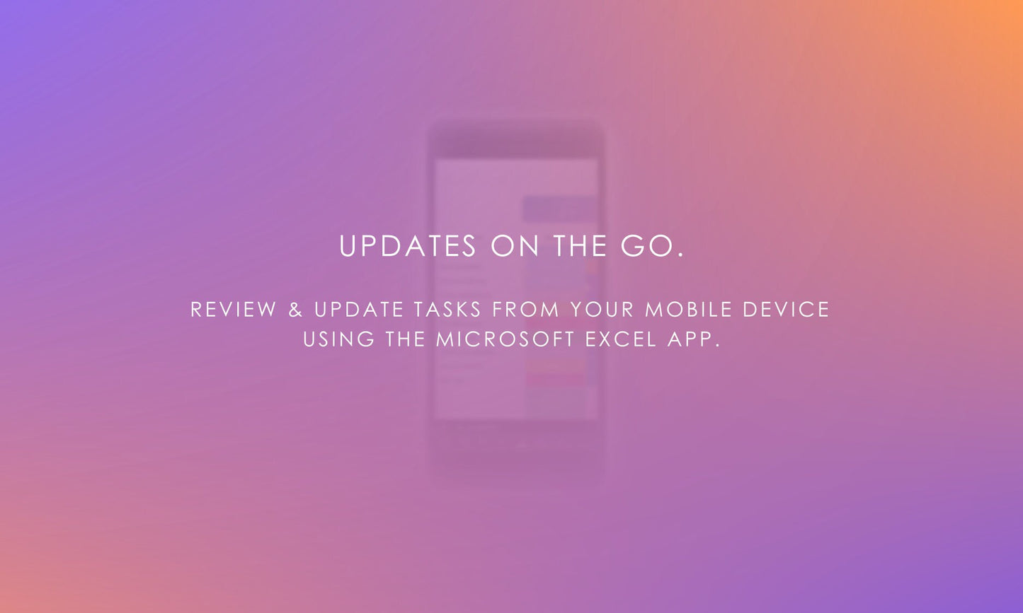 Digital to-do list mobile access, blurred smartphone showing Microsoft Excel app, review and update to-do list on the go.