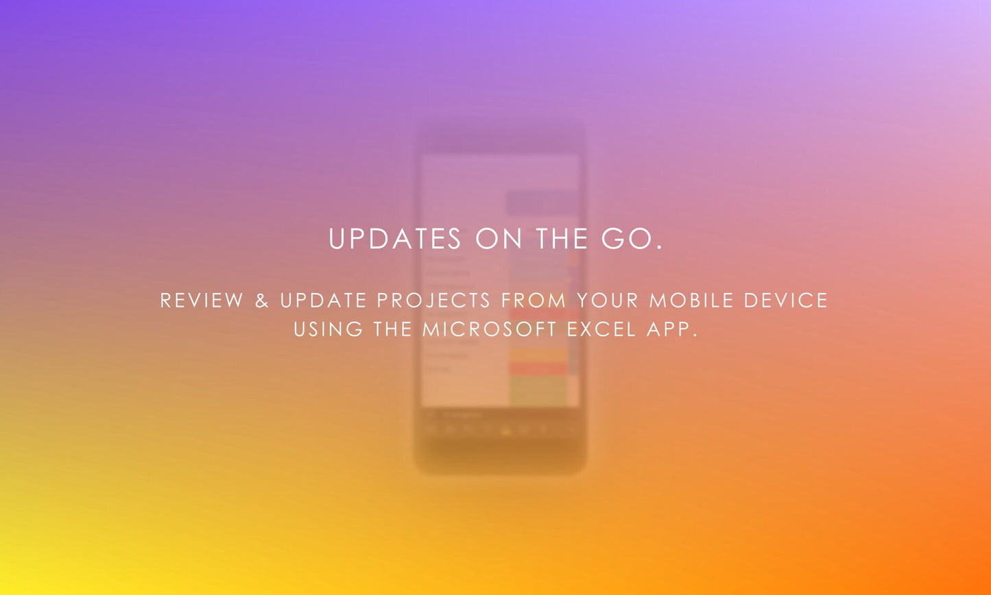 Mobile Multi Project Planner 100: Review & Update Projects on Excel App