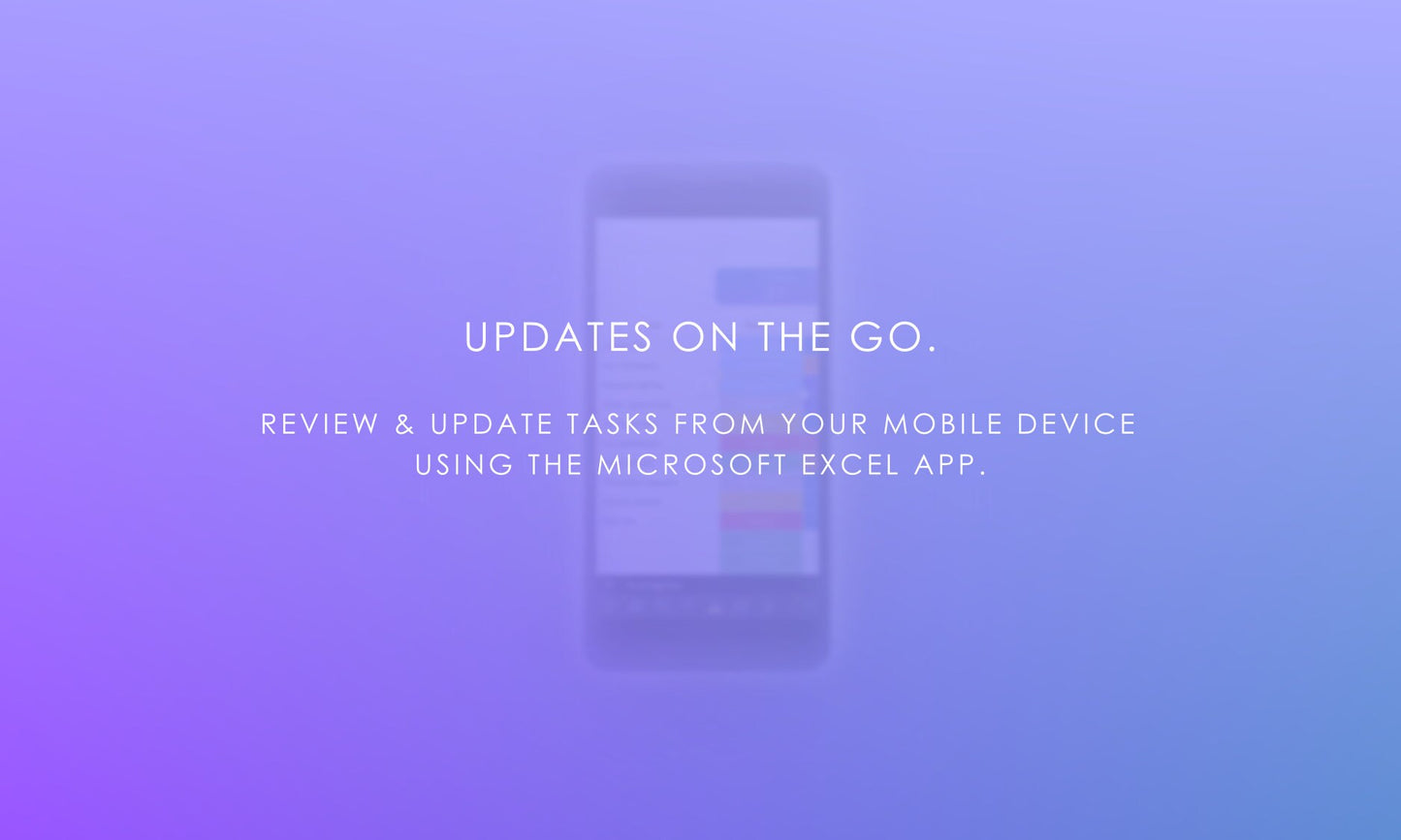 Digital to-do list mobile access, blurred smartphone showing Microsoft Excel app, review and update to-do list on the go.