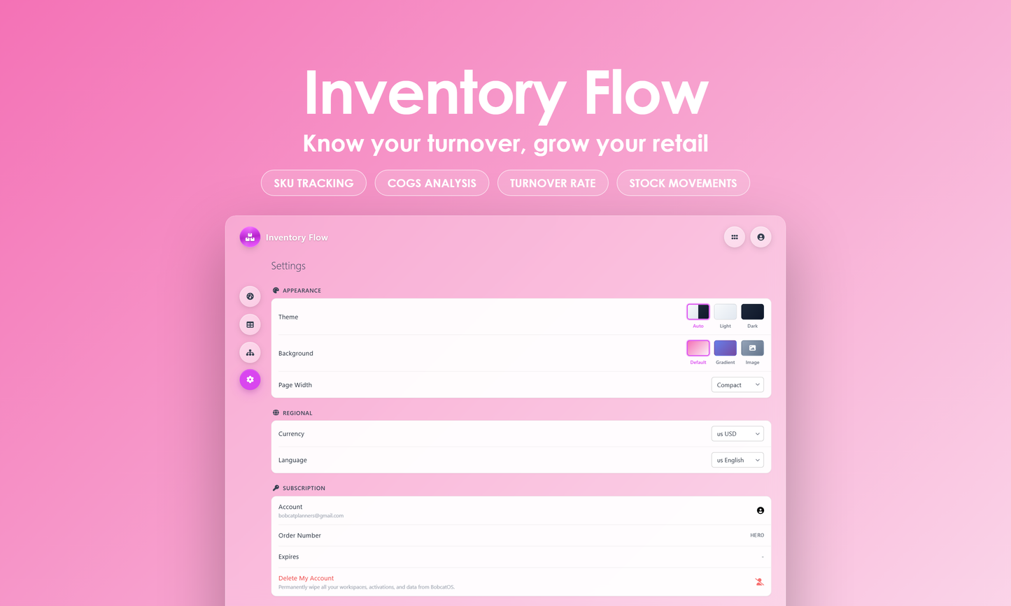 Inventory Flow - Settings