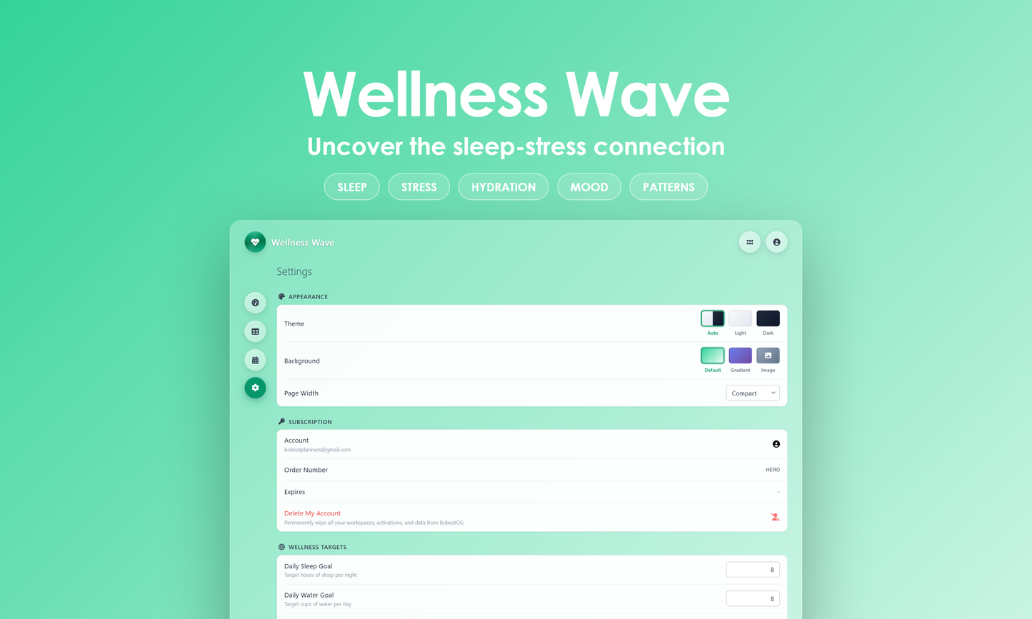 Wellness Wave - Settings