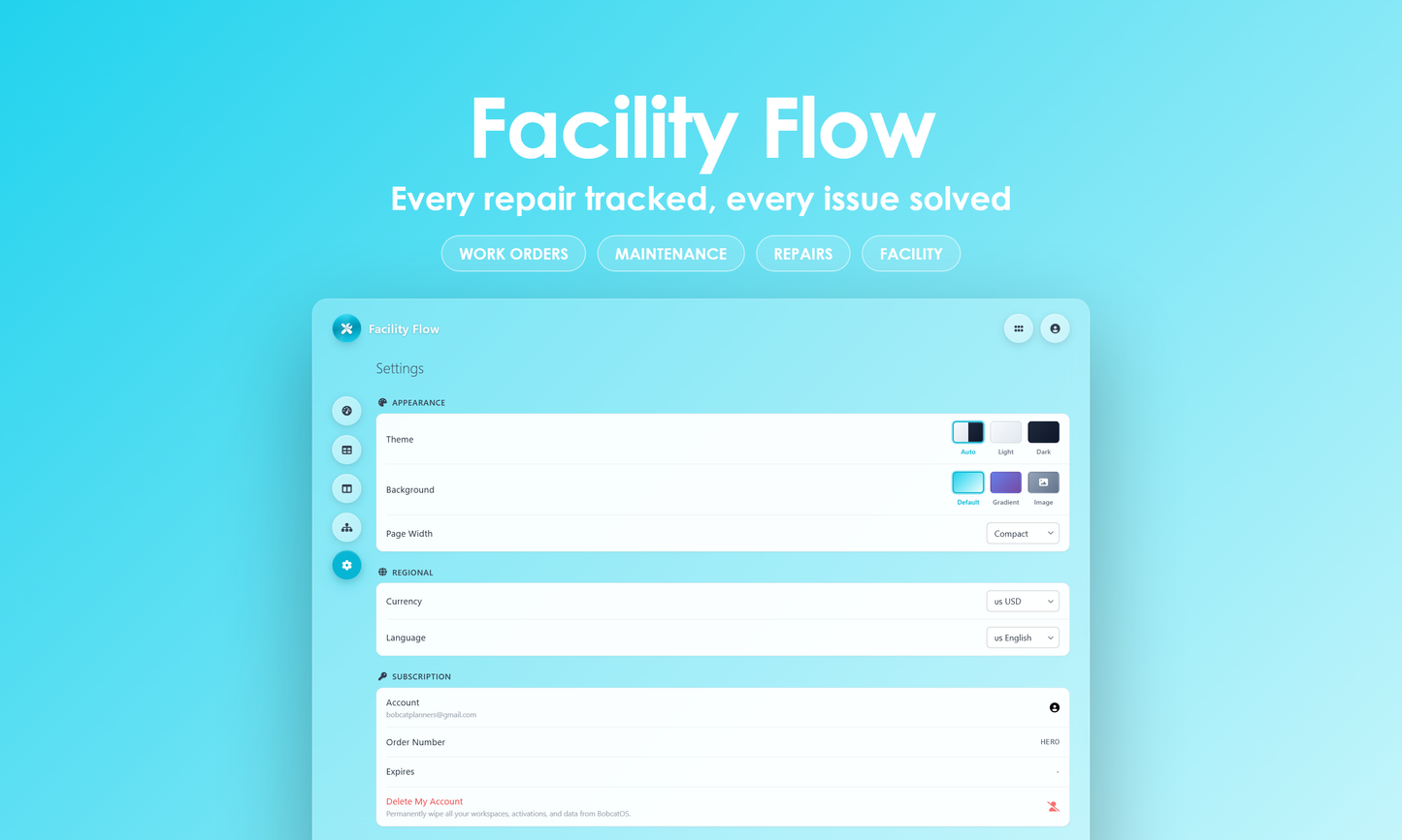 Facility Flow - Settings