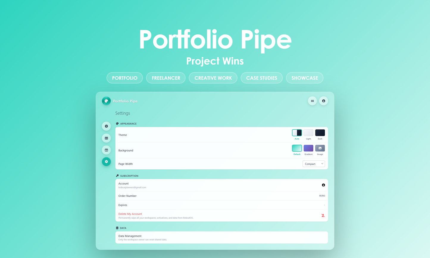Portfolio Pipe - Settings