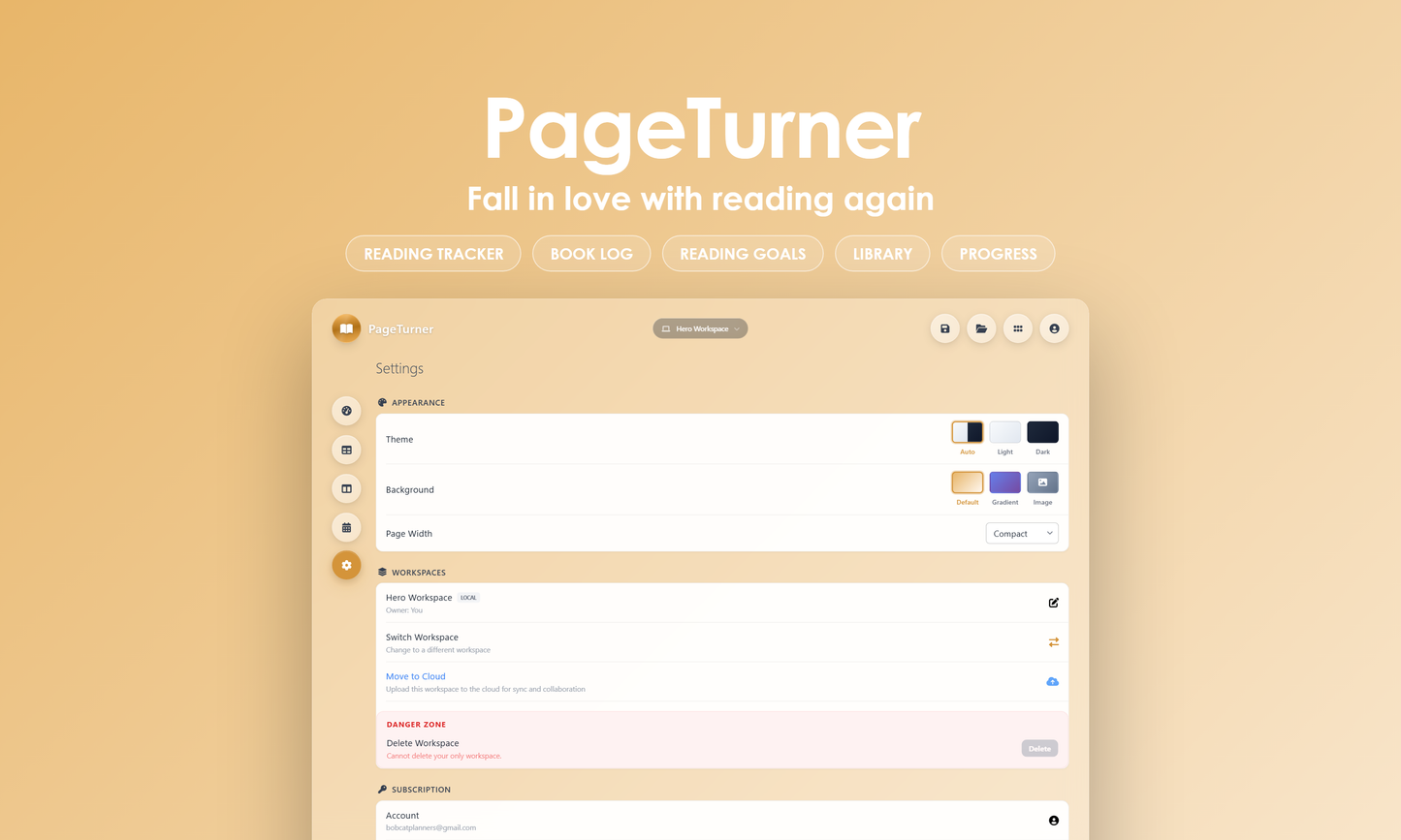PageTurner - settings