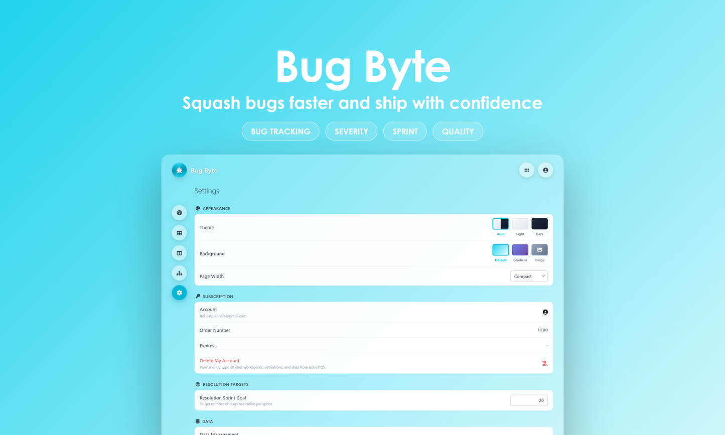 Bug Byte - Settings