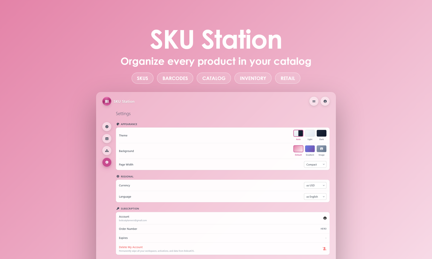 SKU Station - Settings