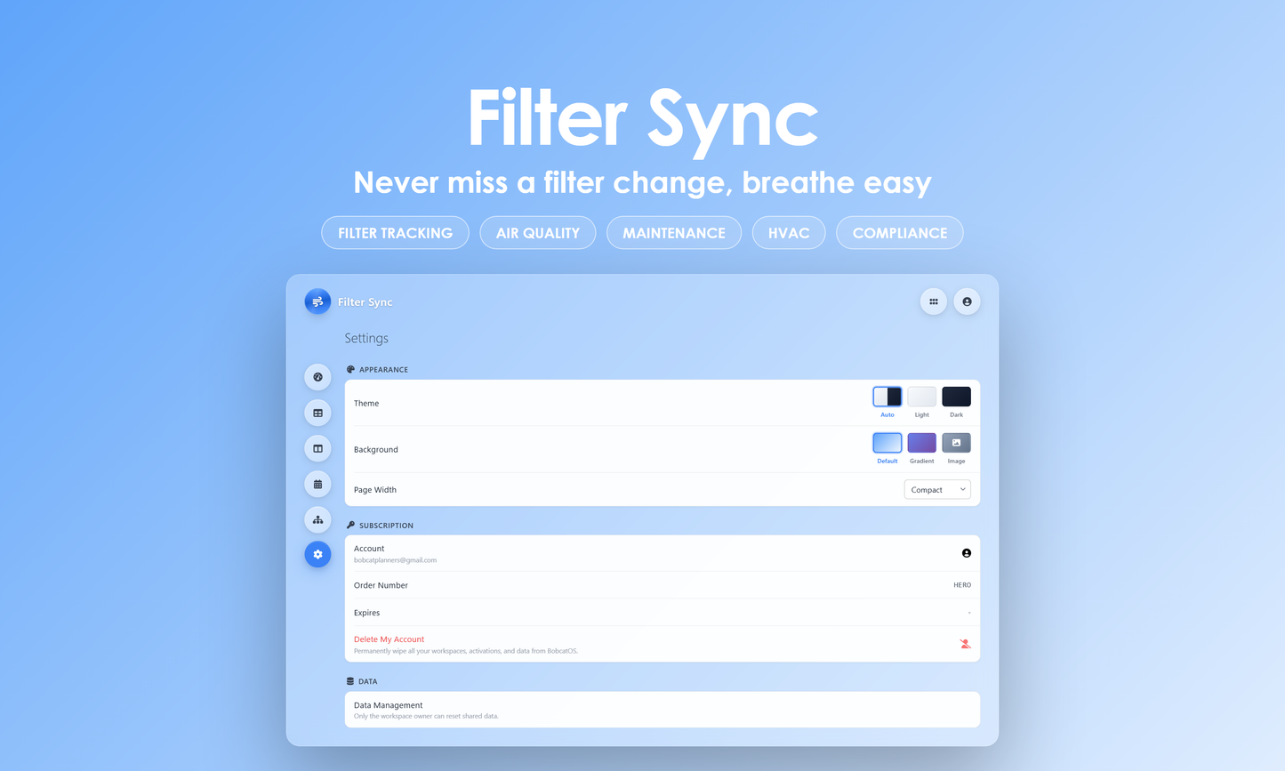 Filter Sync - Settings