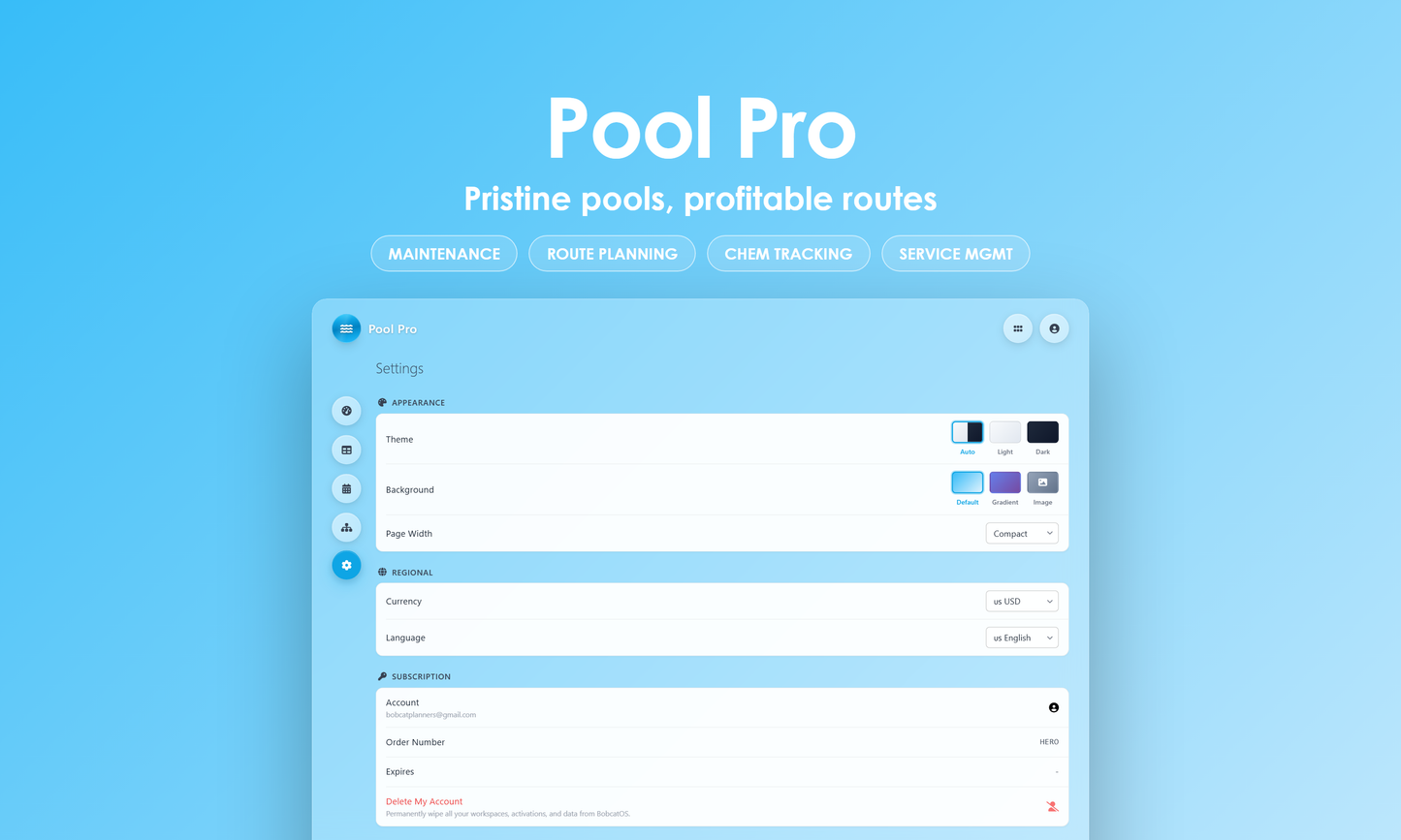 Pool Pro - Settings