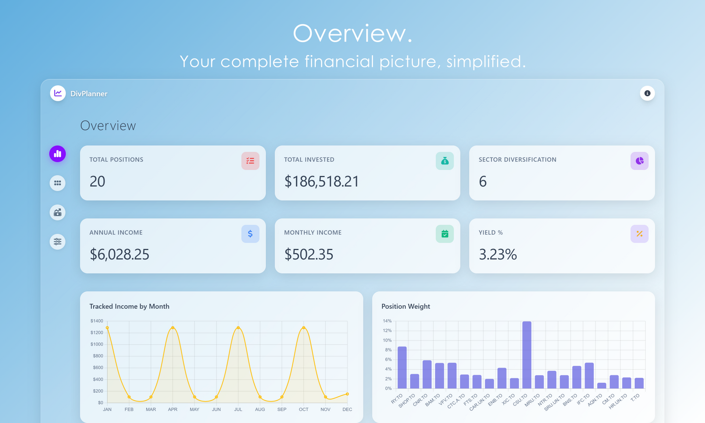 DivPlanner - Your dividend portfolio planner