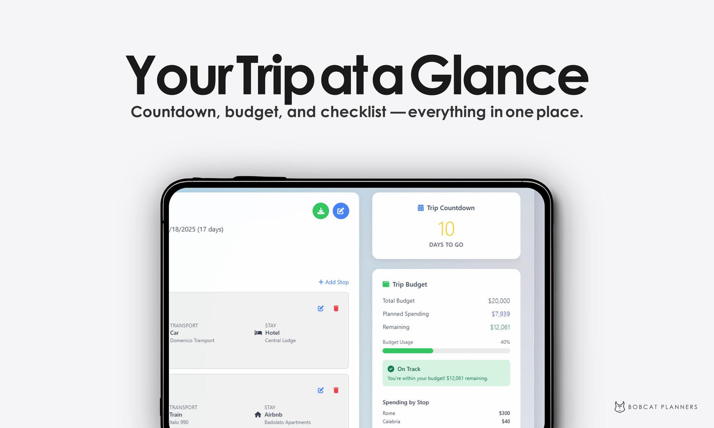 Trip Planner Travel Itinerary Budget Tracker Checklist Packing List Digital Download PDF