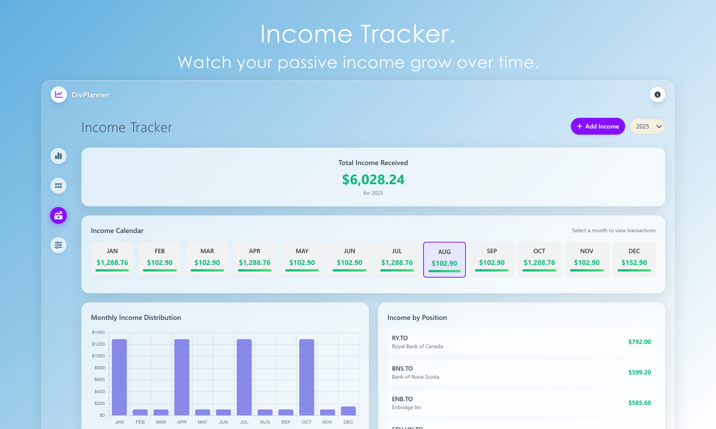 DivPlanner - Your dividend portfolio planner