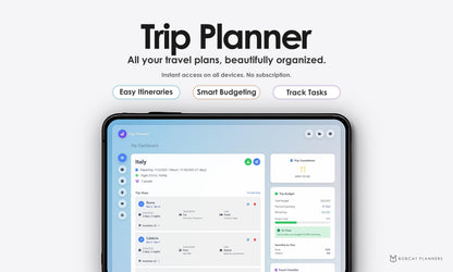Trip Planner Travel Itinerary Budget Tracker Checklist Packing List Digital Download PDF
