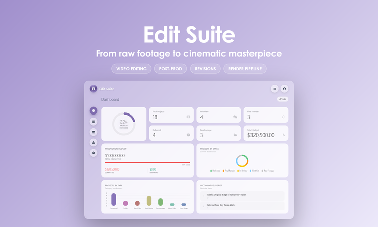 Edit Suite - Dashboard