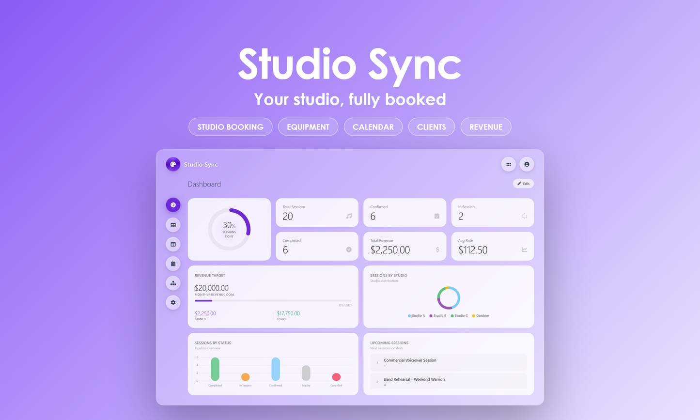 Studio Sync - Dashboard