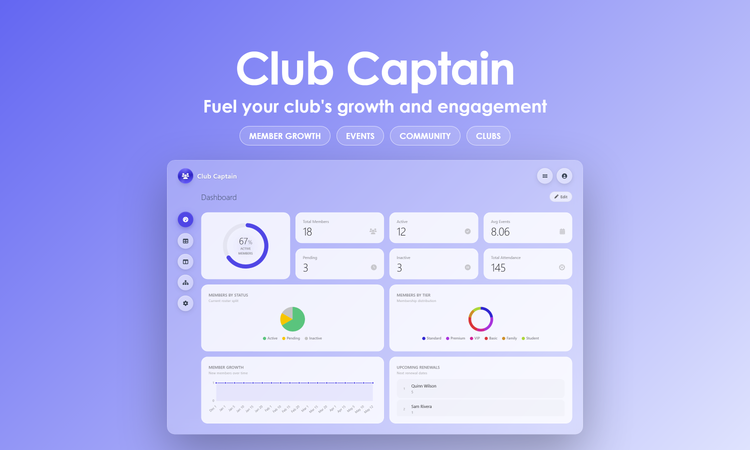 Club Captain - Dashboard