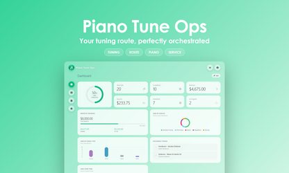 Piano Tune Ops - Dashboard