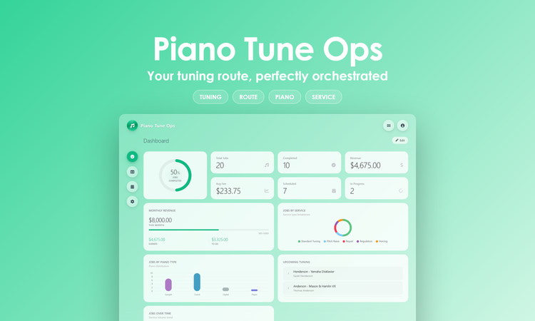 Piano Tune Ops - Dashboard