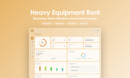 Heavy Equipment Rent - Dashboard