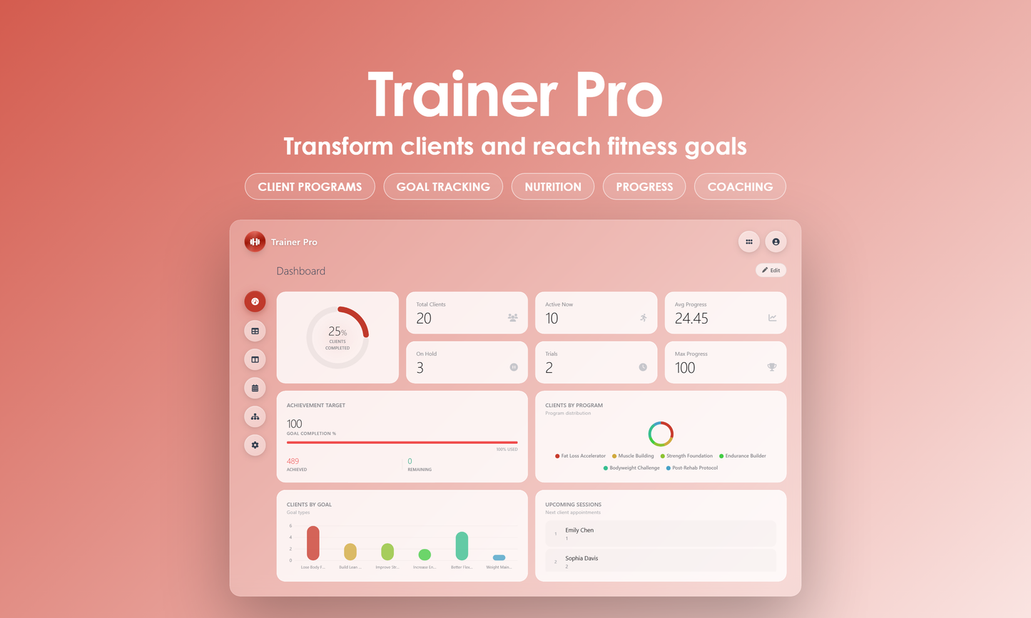 Trainer Pro - Dashboard