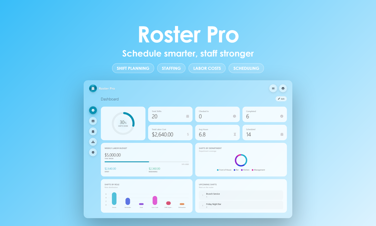Roster Pro - Dashboard