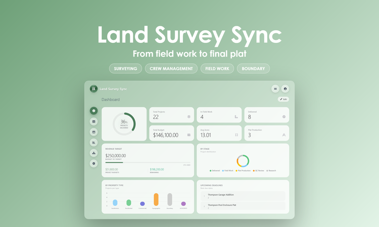 Land Survey Sync - Dashboard