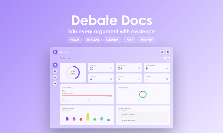 Debate Docs - Dashboard