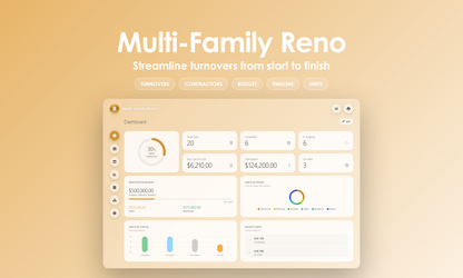 Multi-Family Reno - Dashboard