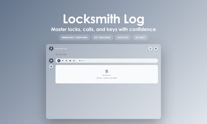 Locksmith Log - Dashboard