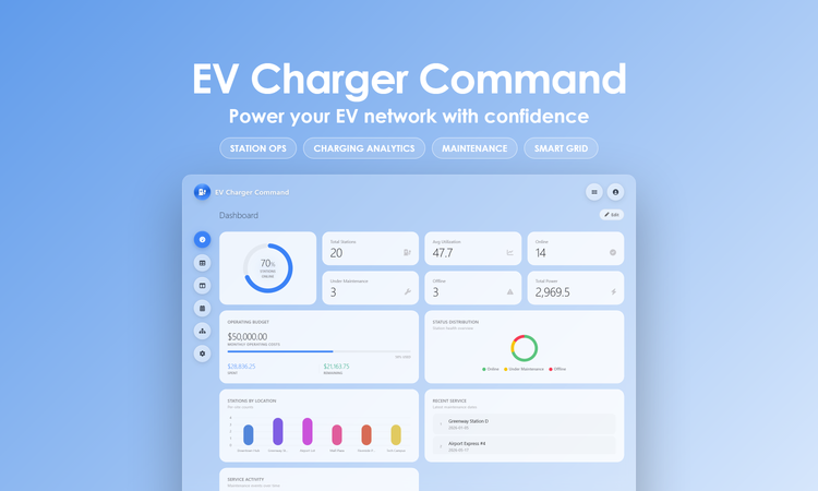 EV Charger Command - Dashboard