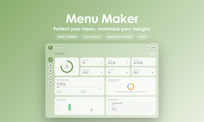 Menu Maker - Dashboard