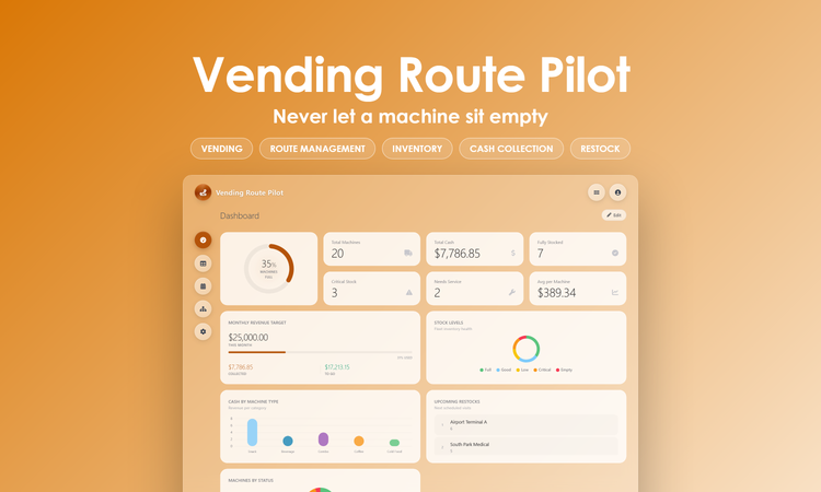 Vending Route Pilot - Dashboard
