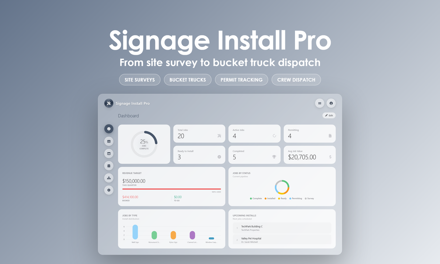 Signage Install Pro - Dashboard
