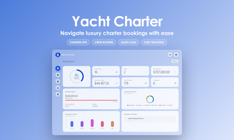 Yacht Charter - Dashboard