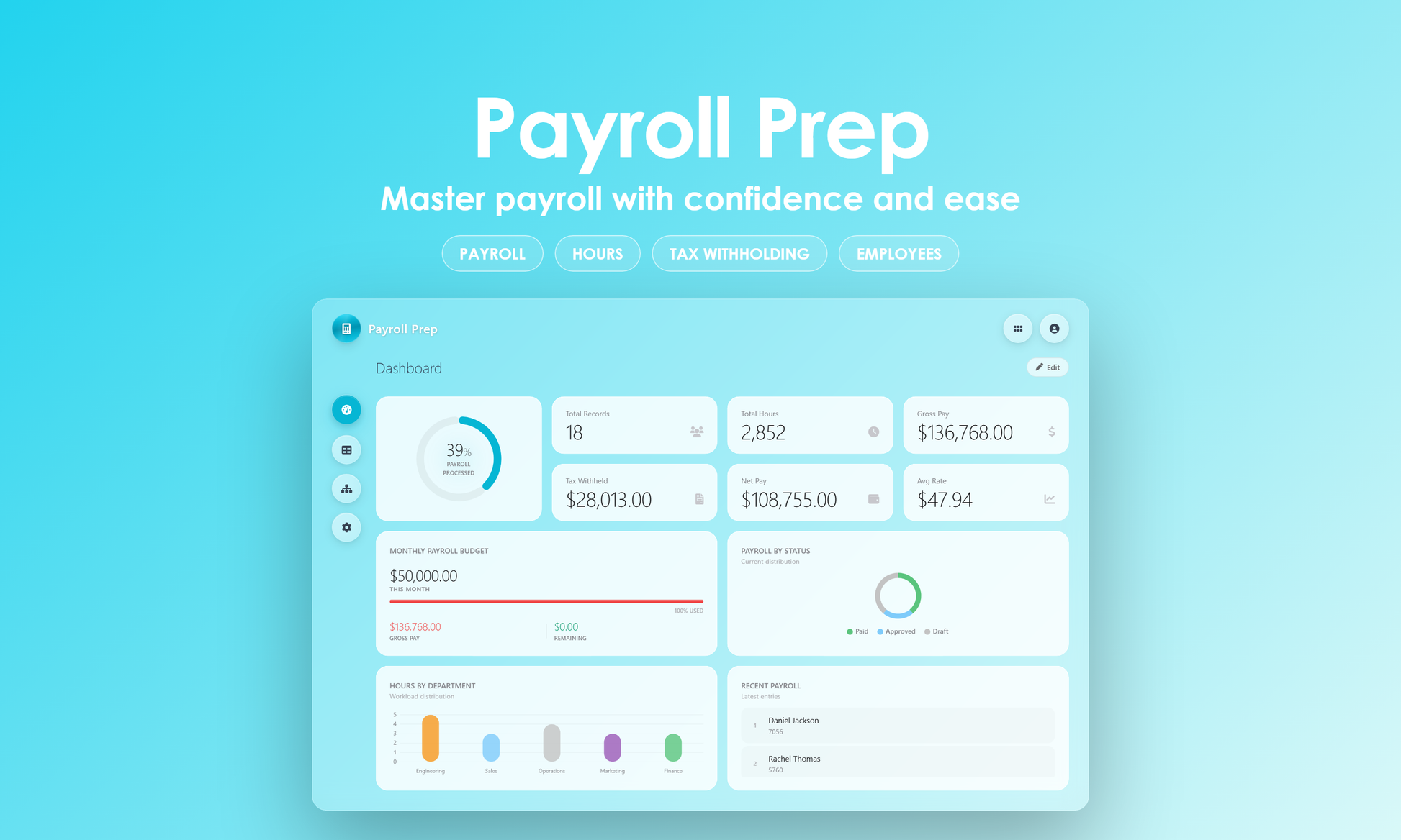 Payroll Prep - Dashboard