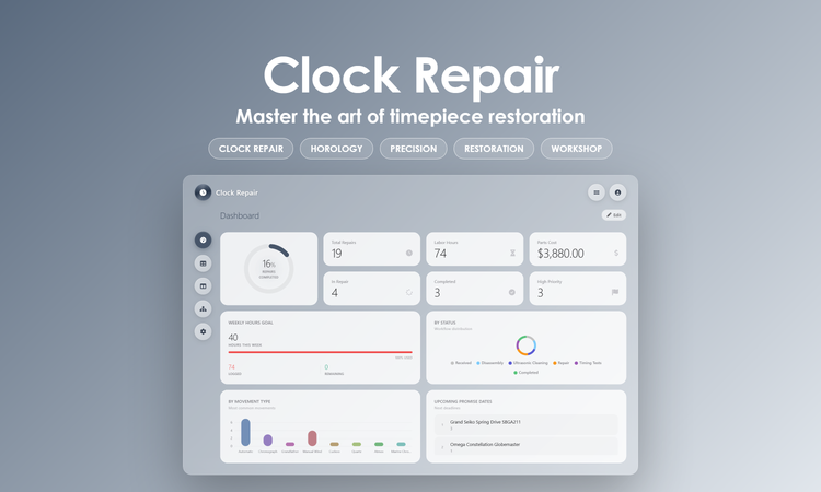 Clock Repair - Dashboard