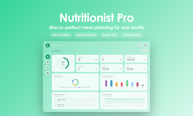 Nutritionist Pro - Dashboard