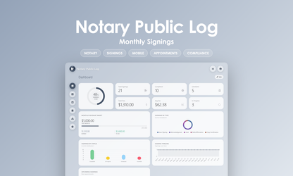 Notary Public Log - Dashboard