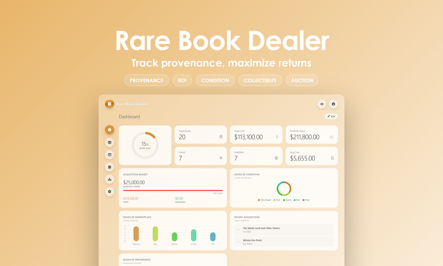 Rare Book Dealer - Dashboard
