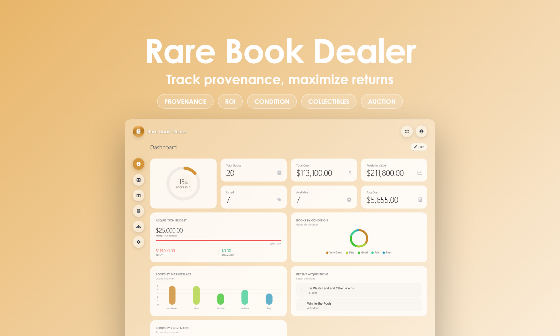 Rare Book Dealer - Dashboard