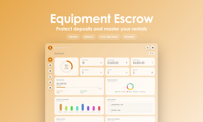 Equipment Escrow - Dashboard