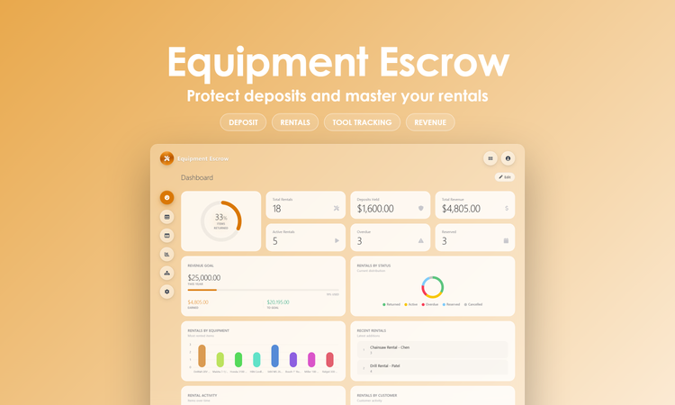 Equipment Escrow - Dashboard