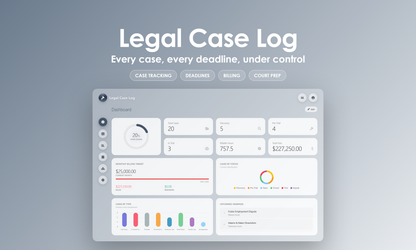Legal Case Log - Dashboard