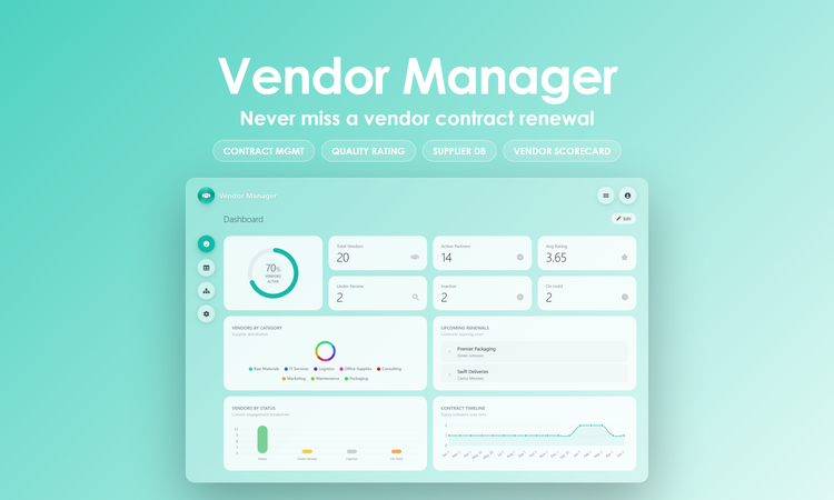 Vendor Manager - Dashboard