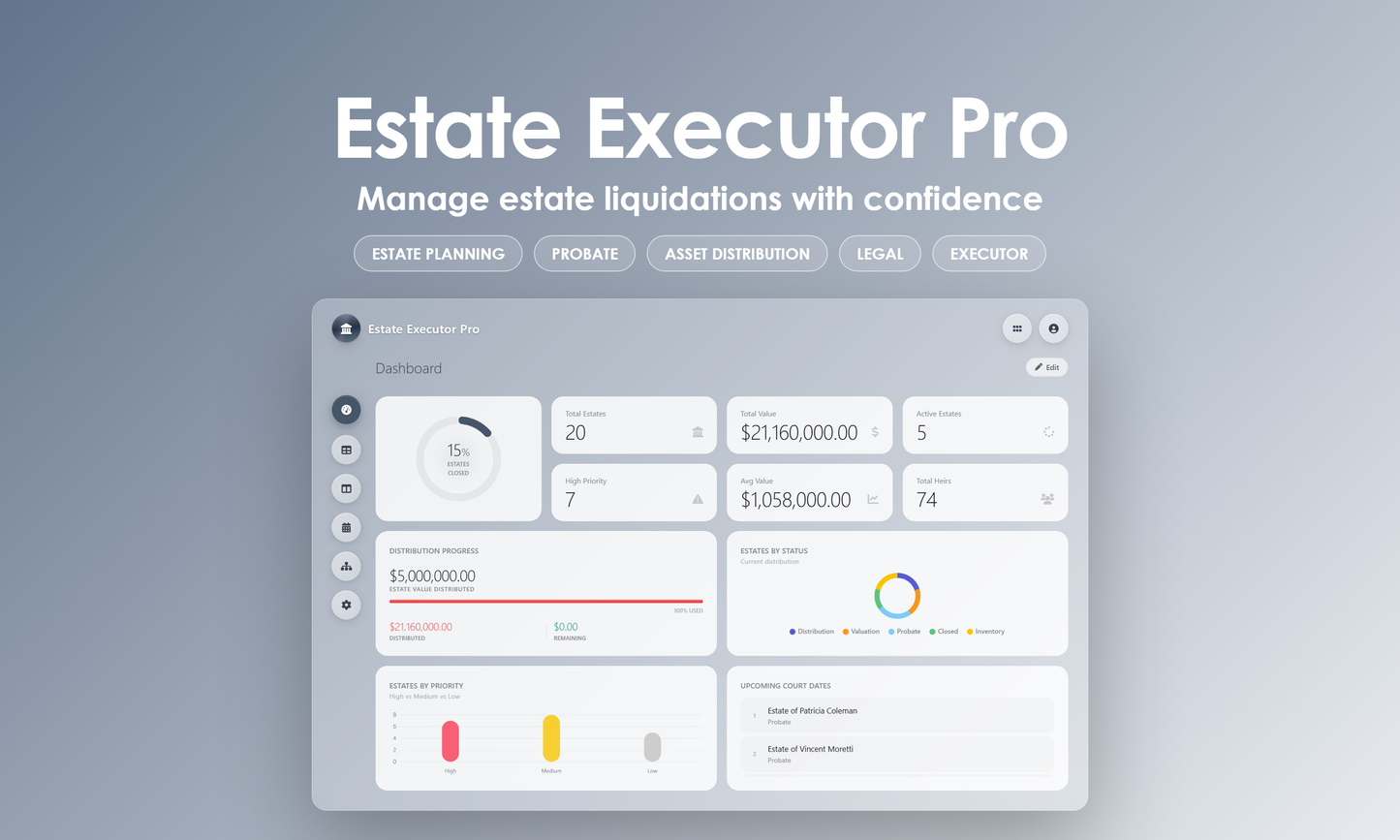 Estate Executor Pro - Dashboard